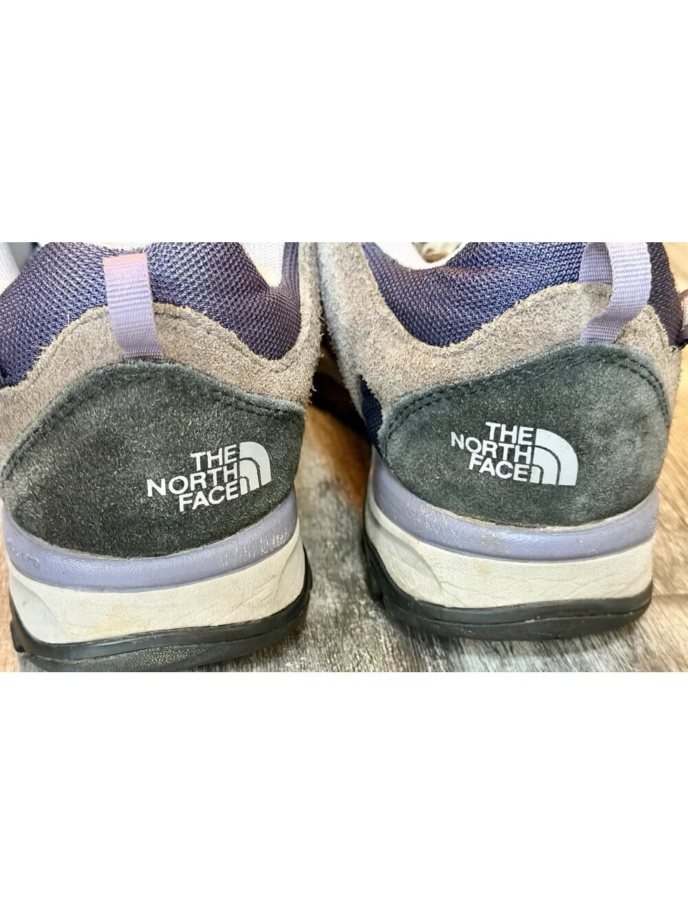 The North Face Suede & Mesh Hiking Shoes - Gray/Black/White - Vibram Sole 8.5
